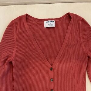 Old Navy Women's Ribbed Cardigan - Deep Red